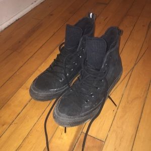 Leather winter Converse high tops